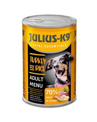 Julius-K9 Turkey & Rice 1240g - pełnoporcjowa mokra karma dla psa, indyk z ryżem