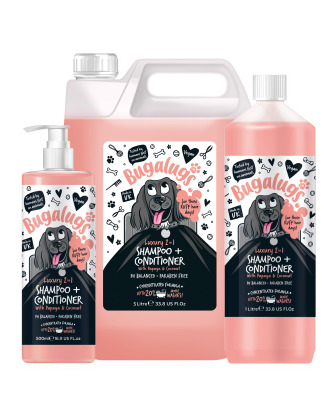 Bugalugs Luxury 2in1 Papaya & Coconut Shampoo - szampon z odżywką dla psa, oczyszcza i pielęgnuje 