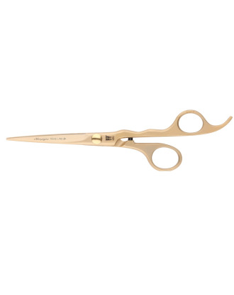 Witte Rose Line Gold Satin Hollow Ground Scissors 7,5" - nożyczki proste z satynowym wykończeniem i uchwytem dla początkujących groomerów