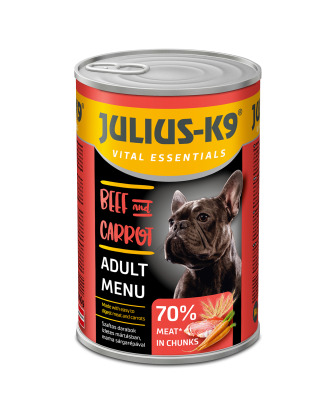 Julius-K9 Beef & Carrot 1240g - pełnoporcjowa mokra karma dla psa, wołowina z marchewką