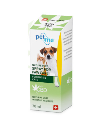 Pet+Me Spray For Paw Care 20ml - naturalny spray do pielęgnacji łap z olejkiem konopnym, dla psa i kota