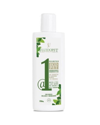 FluidoPet EcoPet @1 Sebum Regulator & Degreasing Shampoo - oczyszczający szampon dla psa, odtłuszczający szatę, regulujący wydzielanie sebum, koncentrat 1:5